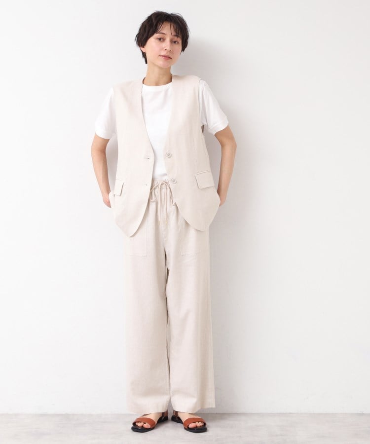 デッサン(レディース)(Dessin(Ladies))の【セットアップ可能・洗える】ボタン付きジレ3