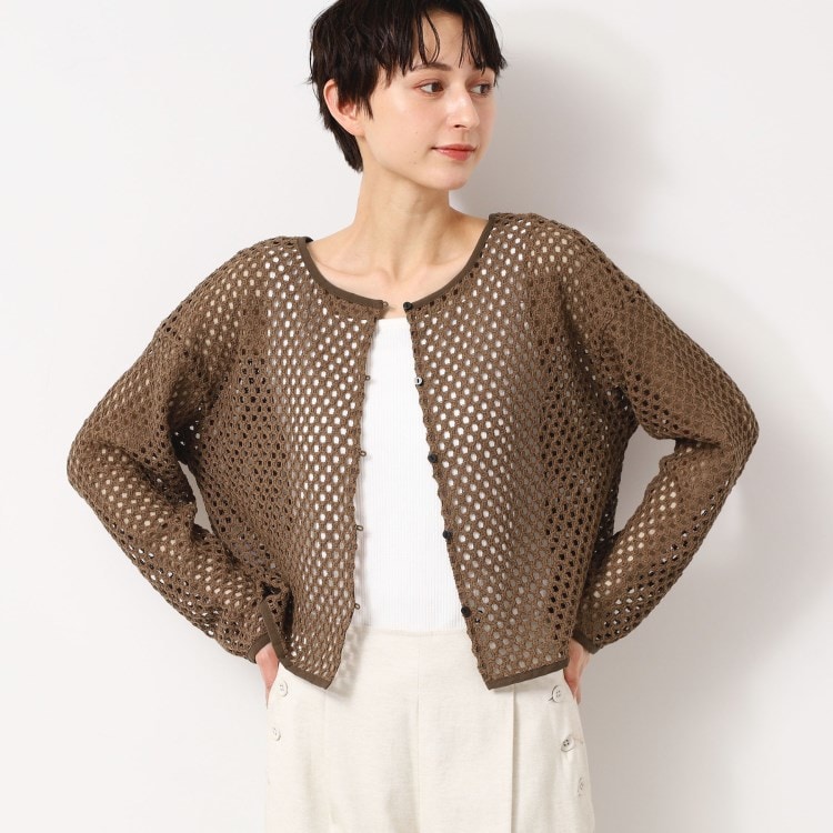 デッサン(レディース)(Dessin(Ladies))の【2WAY・セットアップ可能・洗える】メッシュレース カーディガン/ボレロ