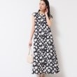 デッサン(レディース)(Dessin(Ladies))の【リンクコーデ・洗える】フラワープリントワンピース ブラック(119)