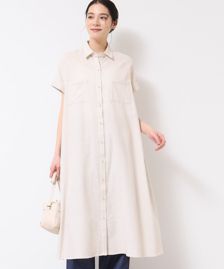 デッサン(レディース)(Dessin(Ladies))の【洗える】シャツワンピース（S～L） グレージュ(050)