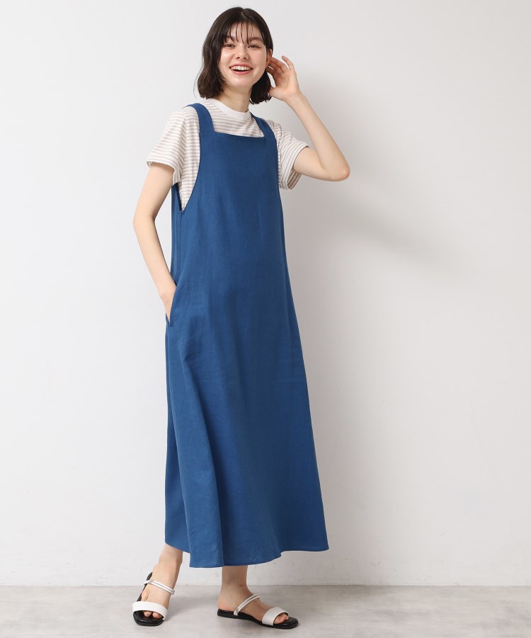 デッサン(レディース)(Dessin(Ladies))の【洗える】テントラインジャンパースカート ブルー(092)