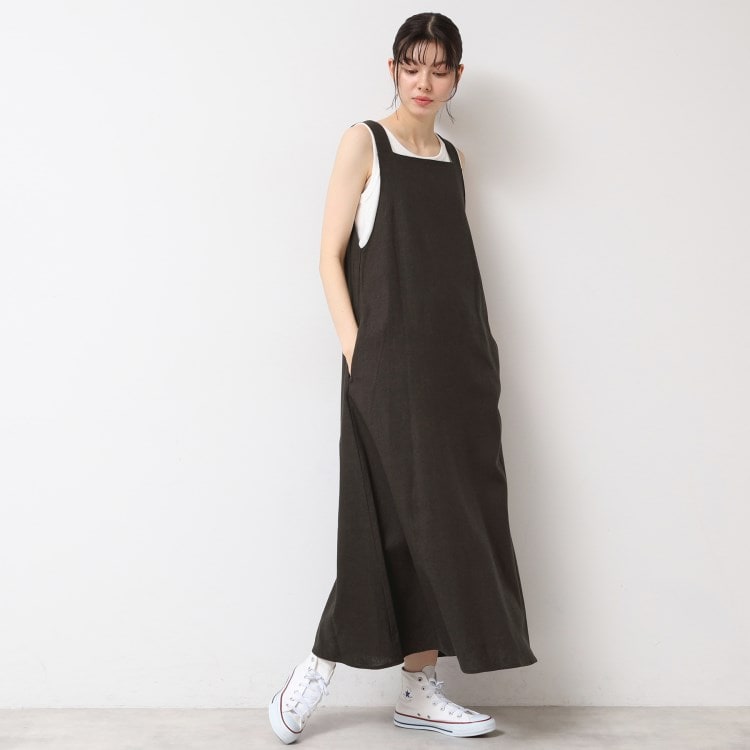デッサン(レディース)(Dessin(Ladies))の【洗える】テントラインジャンパースカート マキシ・ロングワンピース