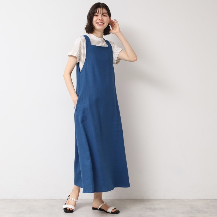 デッサン(レディース)(Dessin(Ladies))の【洗える】テントラインジャンパースカート マキシ・ロングワンピース