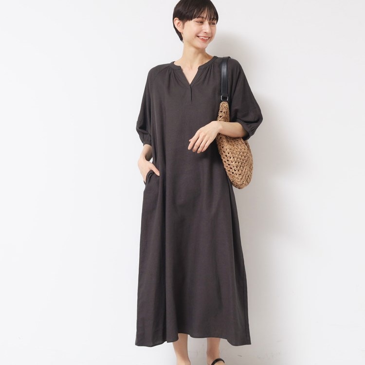 デッサン(レディース)(Dessin(Ladies))の【洗える】パフスリーブAラインワンピース（S～L） マキシ・ロングワンピース