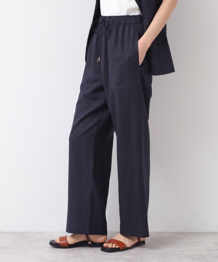 デッサン(レディース)(Dessin(Ladies))の【セットアップ可能・ウエストゴム・洗える】リネンブレンドポケット付パンツ（S～L）9
