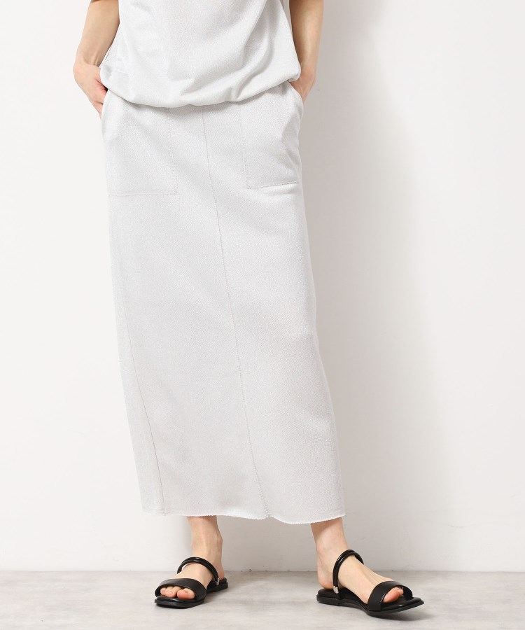 デッサン(レディース)(Dessin(Ladies))の【セットアップ可能・洗える】ラメ入り裏毛タイトスカート（S～L） ライトグレー(011)
