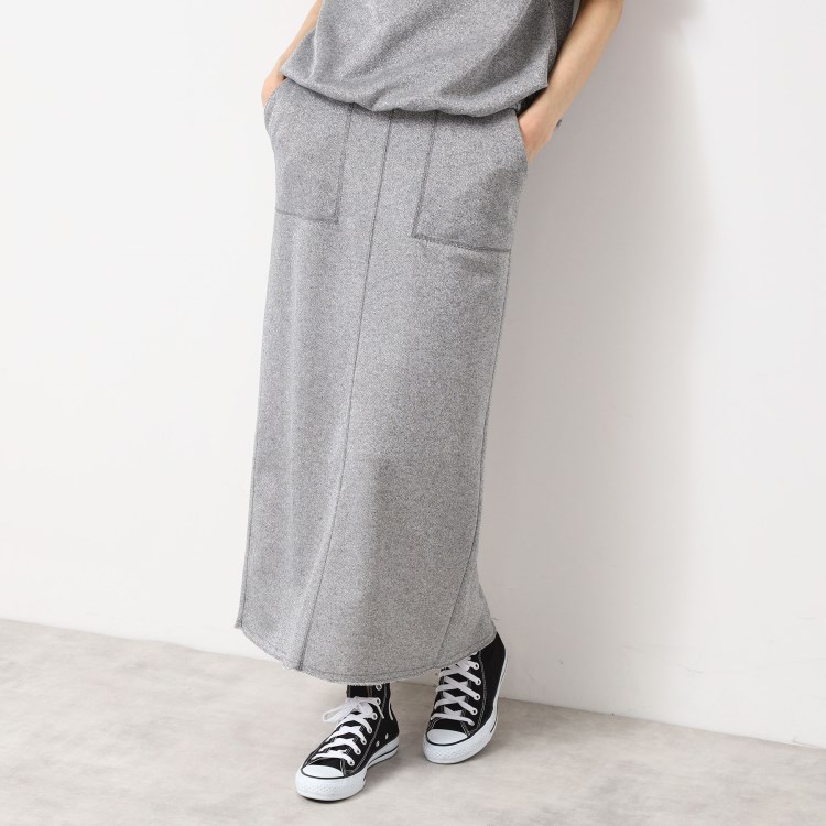 デッサン(レディース)(Dessin(Ladies))の【セットアップ可能・洗える】ラメ入り裏毛タイトスカート（S～L） マキシ・ロングスカート