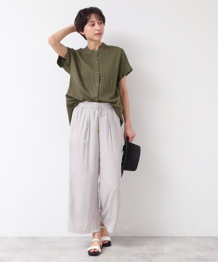 デッサン(レディース)(Dessin(Ladies))の【洗える】ピンタック入りバンドカラーブラウス（S～L）7