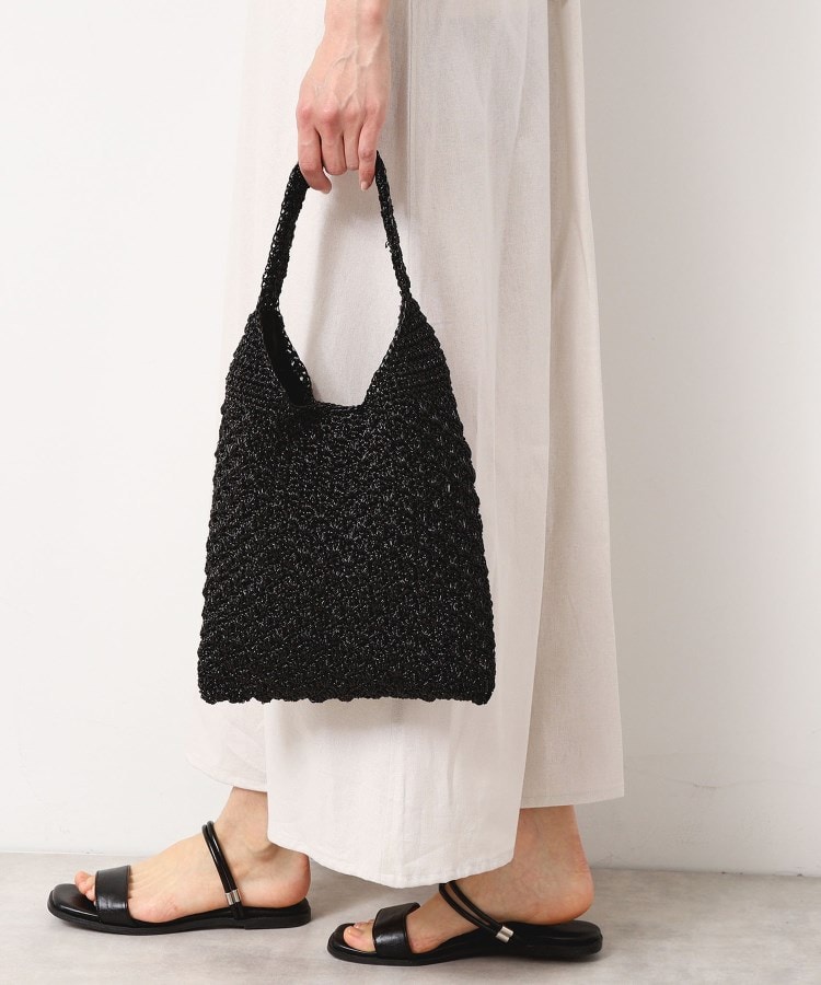 デッサン(レディース)(Dessin(Ladies))の【軽量】メタリックヤーンワンハンドルバッグ ブラック(019)