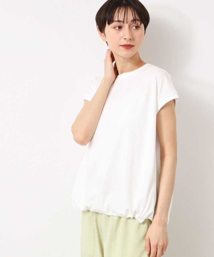 デッサン(レディース)(Dessin(Ladies))の【接触冷感・UV・洗える】ドローコード付きフレンチスリーブカットソー1