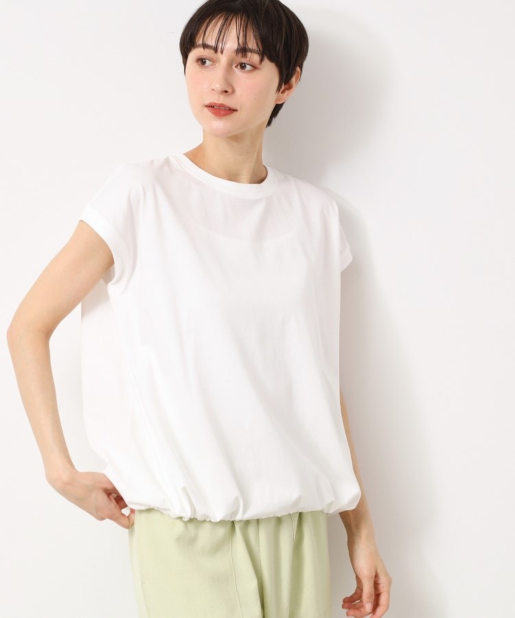 デッサン(レディース)(Dessin(Ladies))の【接触冷感・UV・洗える】ドローコード付きフレンチスリーブカットソー2