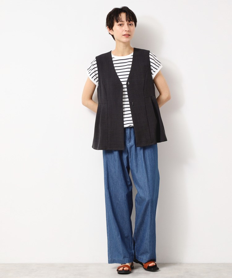 デッサン(レディース)(Dessin(Ladies))の【接触冷感・UV・洗える】ドローコード付きフレンチスリーブカットソー15
