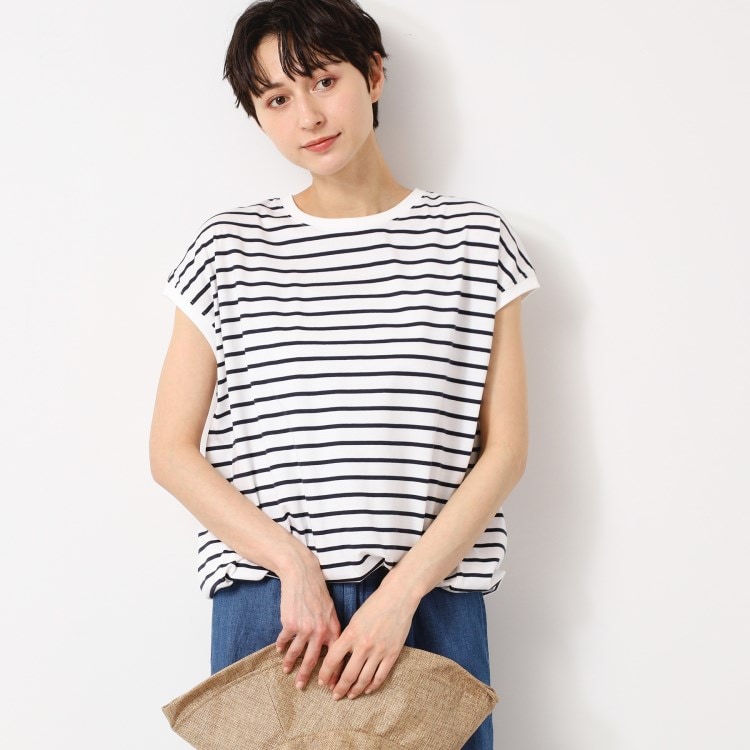デッサン(レディース)(Dessin(Ladies))の【接触冷感・UV・洗える】ドローコード付きフレンチスリーブカットソー カットソー