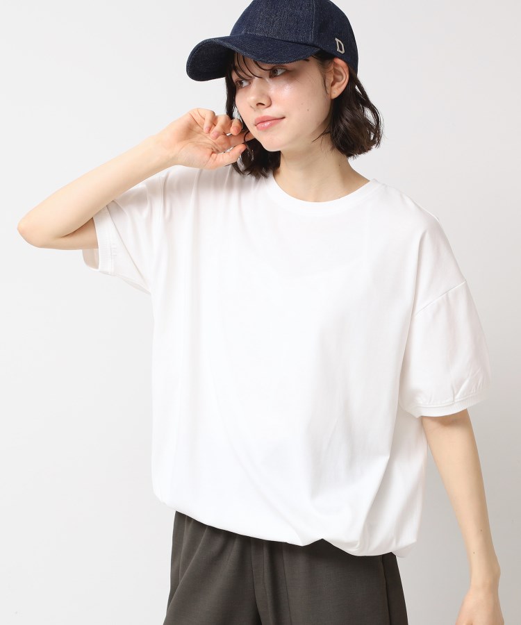 二の腕カバー・接触冷感・洗える】ドローコードカットソー(XS 二の腕カバー・接触冷感・洗える】ドローコードカットソー(XS