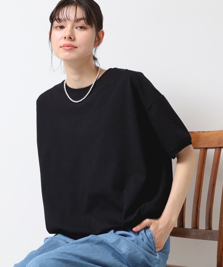 デッサン(レディース)(Dessin(Ladies))の【二の腕カバー/接触冷感/UV】ドローコードカットソー（XS～L） ブラック(019)