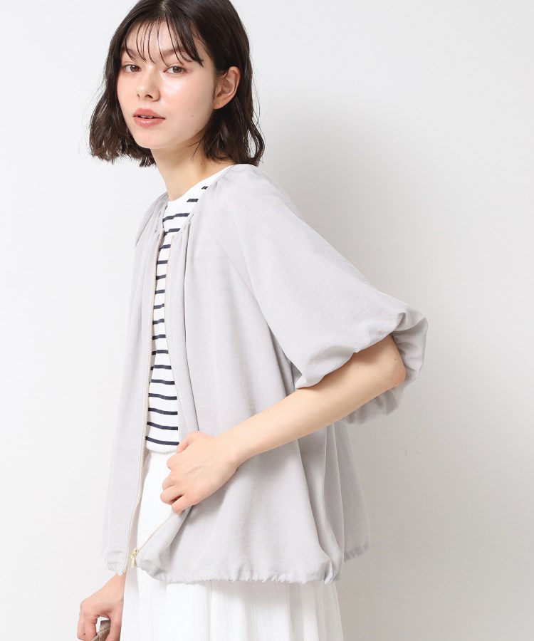 デッサン(レディース)(Dessin(Ladies))の【洗える】ドローコード付きバルーン袖ブルゾン ライトグレー(011)