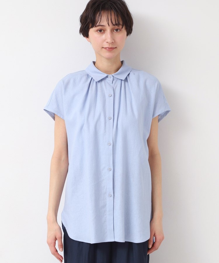 デッサン(レディース)(Dessin(Ladies))の【洗える】シャツカラーフレンチスリーブブラウス（XS～L）13