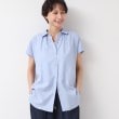 デッサン(レディース)(Dessin(Ladies))の【洗える】シャツカラーフレンチスリーブブラウス（XS～L） ブルー(091)