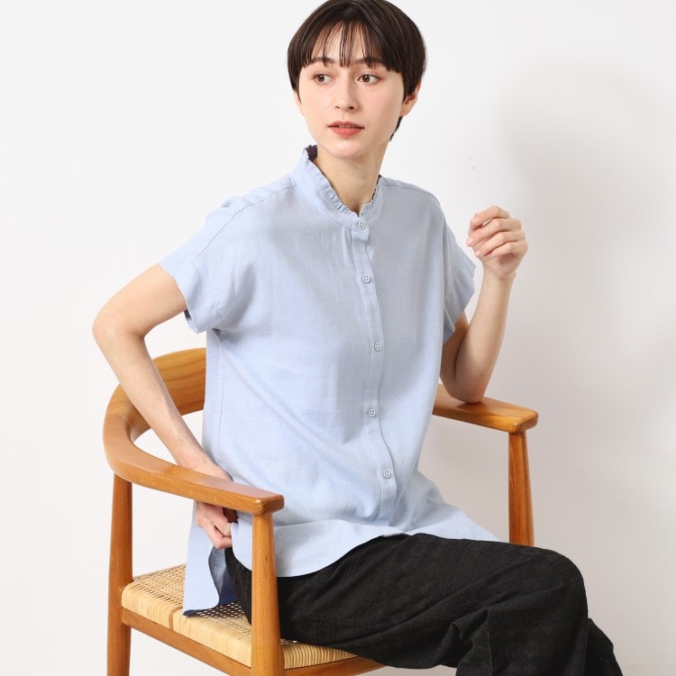 デッサン(レディース)(Dessin(Ladies))の【洗える】フリルネックシャツ（XS～L） シャツ・ブラウス