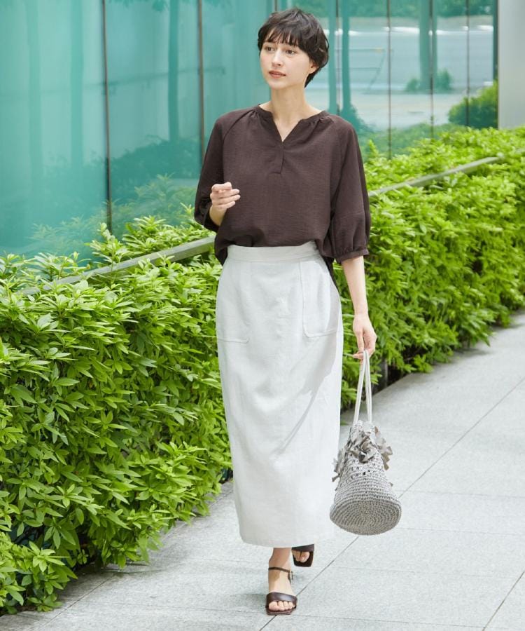 デッサン(レディース)(Dessin(Ladies))の【洗える】スキッパ―五分袖ブラウス（XS～L）12