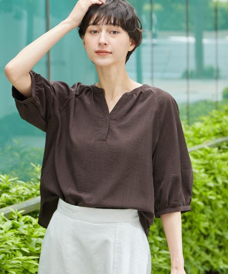 デッサン(レディース)(Dessin(Ladies))の【洗える】スキッパ―五分袖ブラウス（XS～L）9