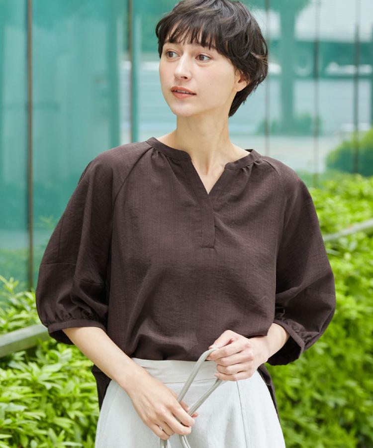 デッサン(レディース)(Dessin(Ladies))の【洗える】スキッパ―五分袖ブラウス（XS～L）11