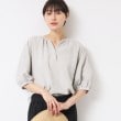 デッサン(レディース)(Dessin(Ladies))の【洗える】スキッパ―五分袖ブラウス（XS～L） ライトグレー(011)