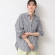 デッサン(レディース)(Dessin(Ladies))の【洗える】ロゴ刺繍入りストライプオーバーシャツ14