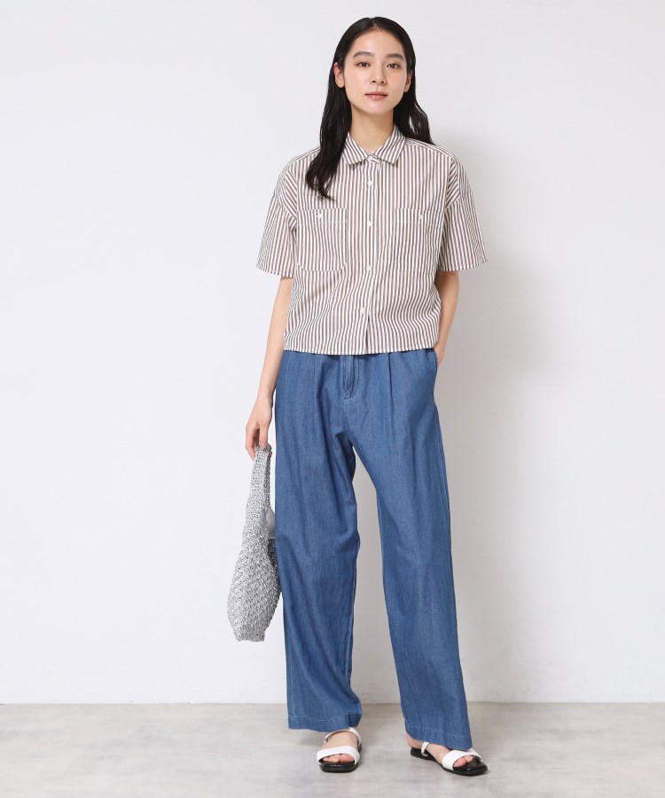デッサン(レディース)(Dessin(Ladies))の【洗える】クロップド丈シャツ（XS～L）7