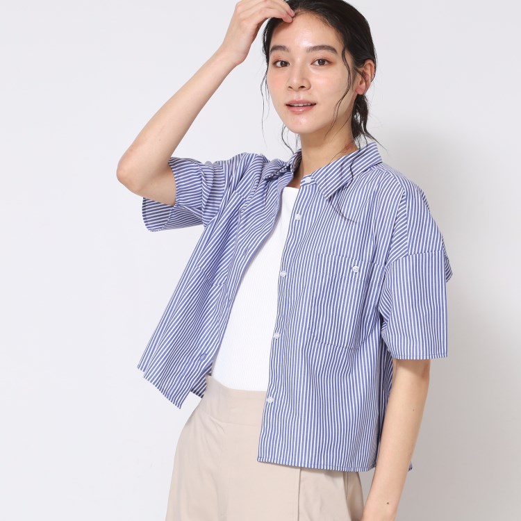 デッサン(レディース)(Dessin(Ladies))の【洗える】クロップド丈シャツ（XS～L） シャツ・ブラウス