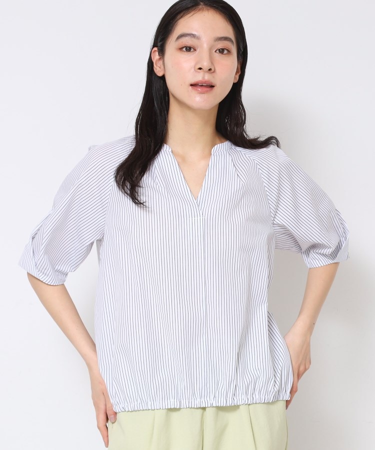 デッサン(レディース)(Dessin(Ladies))の【洗える・4サイズ展開】パフスリーブ五分袖ブラウス（XS～L） ホワイト(301)
