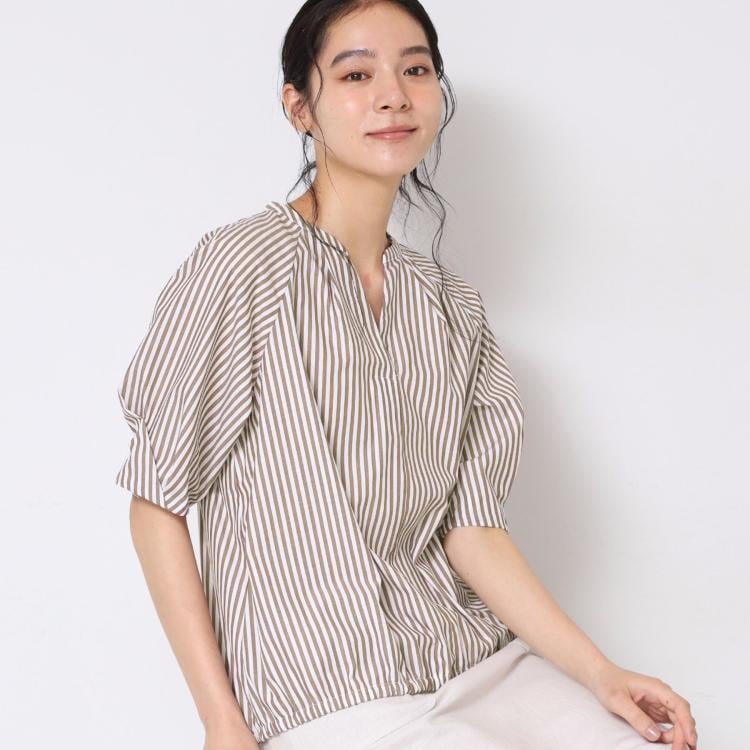 デッサン(レディース)(Dessin(Ladies))の【洗える・4サイズ展開】パフスリーブ五分袖ブラウス（XS～L） シャツ・ブラウス