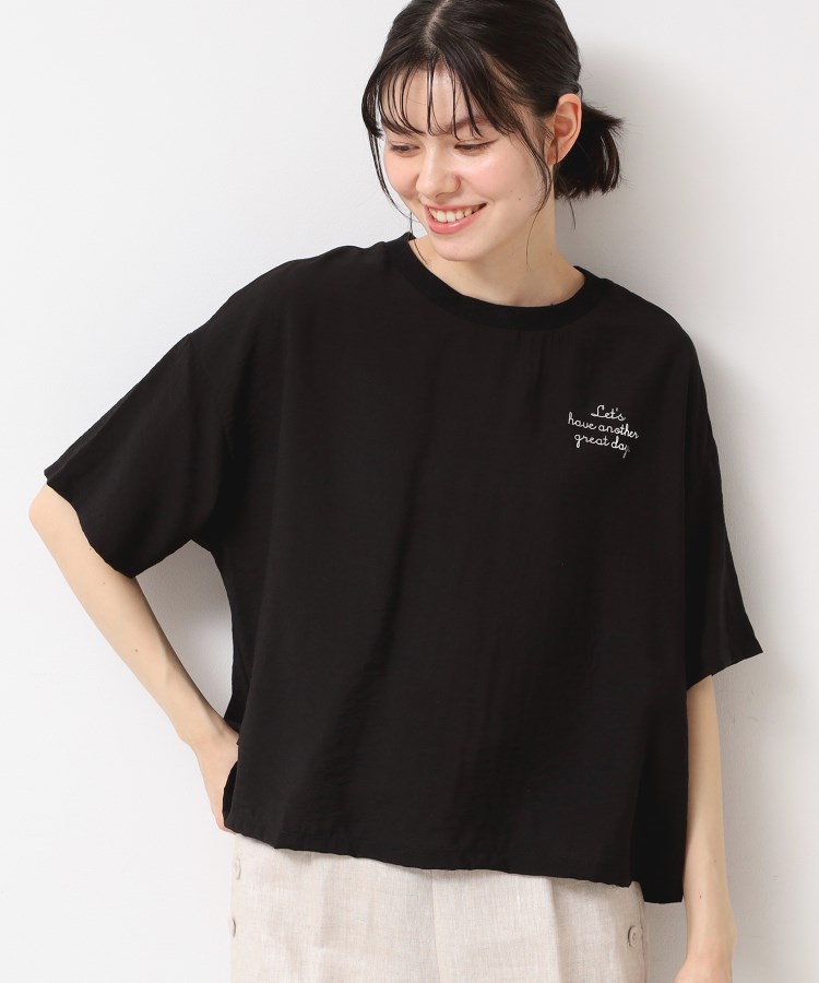 デッサン(レディース)(Dessin(Ladies))の【洗える・4サイズ展開】ロゴ入りブラウス（XS～L） ブラック(019)