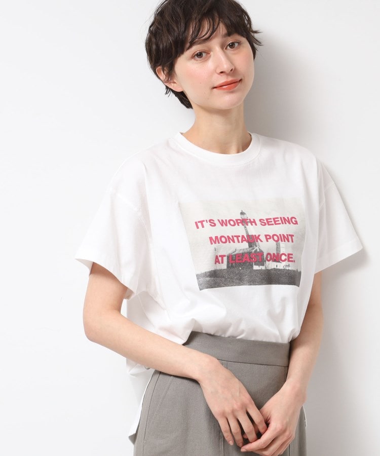 デッサン(レディース)(Dessin(Ladies))の【洗える】フォトプリントTシャツ（XS～L） ホワイト(001)