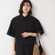 デッサン(レディース)(Dessin(Ladies))の【撥水・セットアップ可能・洗える】ナイロンクロップド丈シャツ ブラック(019)