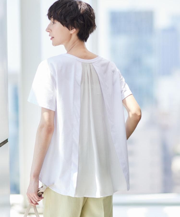 デッサン(レディース)(Dessin(Ladies))のバックプリーツデザインカットソー ホワイト(002)