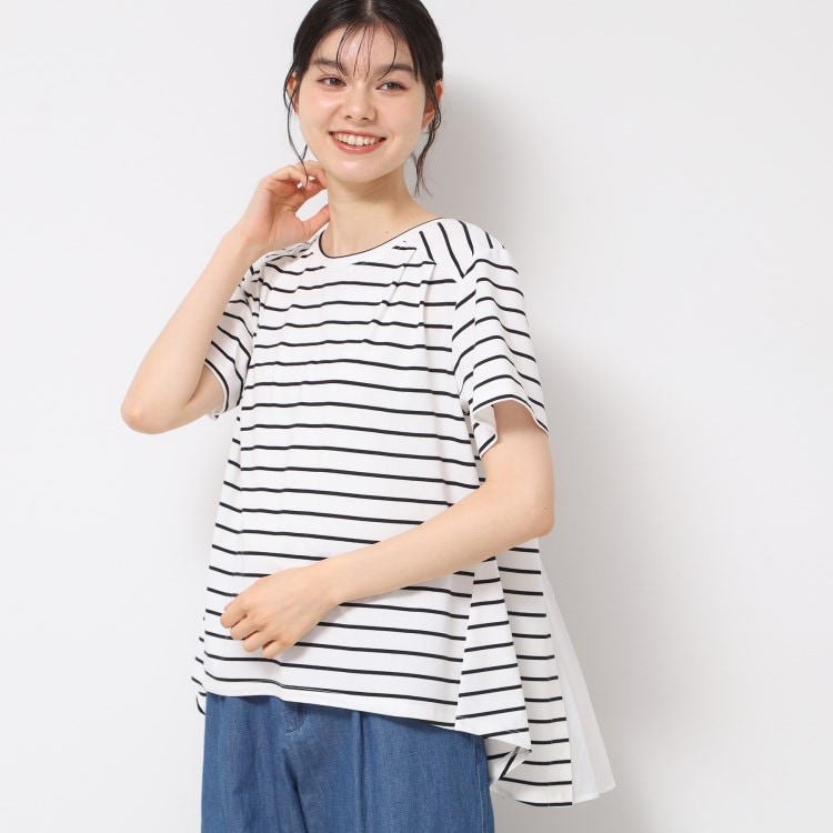 デッサン(レディース)(Dessin(Ladies))の【洗える】バックプリーツデザインカットソー カットソー