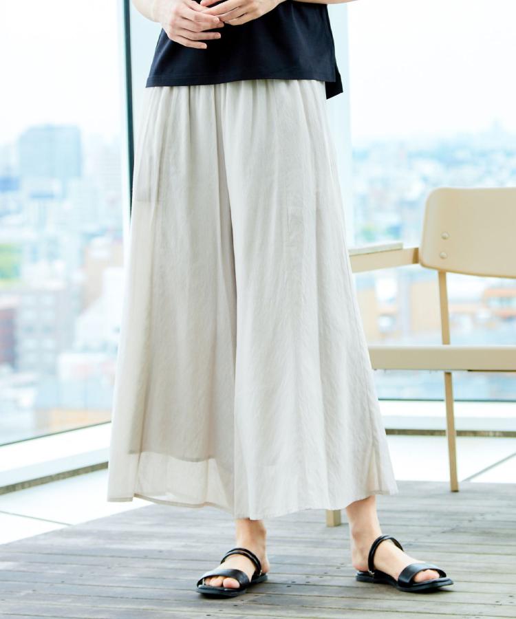 デッサン(レディース)(Dessin(Ladies))の【ウエストゴム・洗える】リラクシーパンツ グレージュ(050)