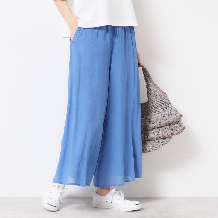 デッサン(レディース)(Dessin(Ladies))の【ウエストゴム・洗える】リラクシーパンツ 6～9分丈パンツ