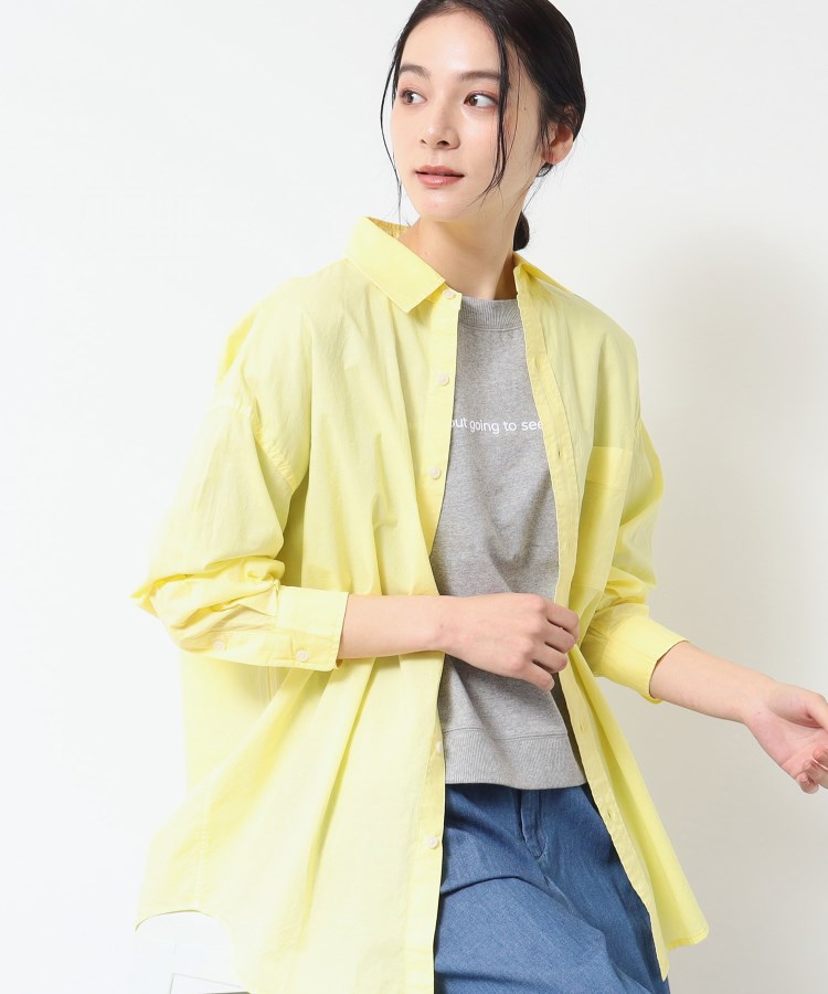 デッサン(レディース)(Dessin(Ladies))の【洗える】ピグメント染バックギャザーシャツ イエロー(031)