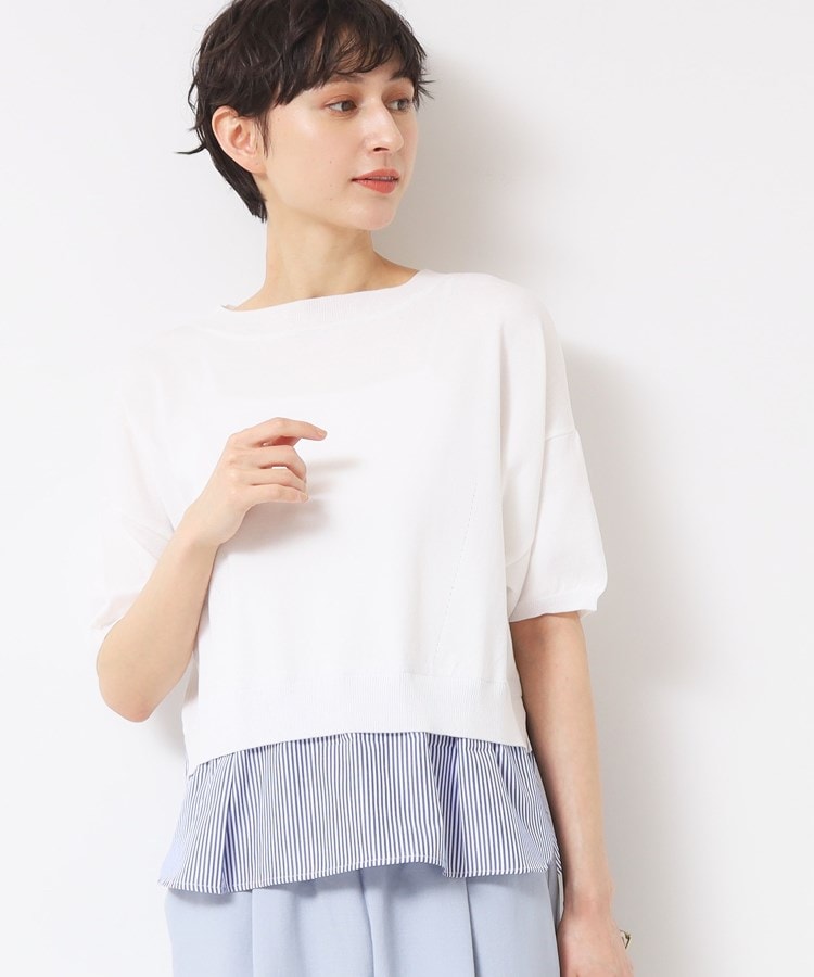 デッサン(レディース)(Dessin(Ladies))の【洗える】シャツレイヤード風五分袖ニット2