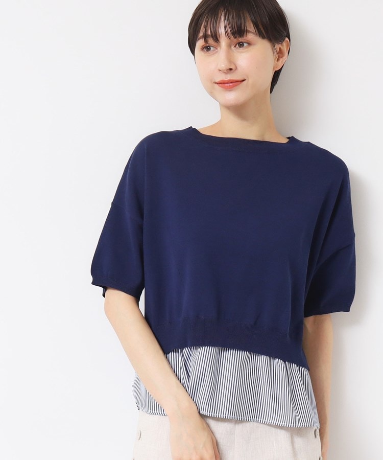 デッサン(レディース)(Dessin(Ladies))の【洗える】シャツレイヤード風五分袖ニット5