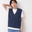 デッサン(レディース)(Dessin(Ladies))の【洗える】シャギーベスト ブルー(092)