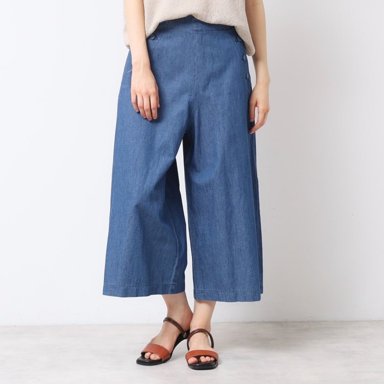 デッサン(レディース)(Dessin(Ladies))の【洗える・4サイズ展開】リネンブレンドクロップド丈マリンパンツ 6～9分丈パンツ