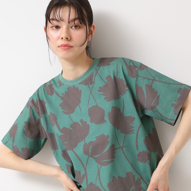 デッサン(レディース)(Dessin(Ladies))の【リンクコーデ・洗える】フラワープリントTシャツ カットソー