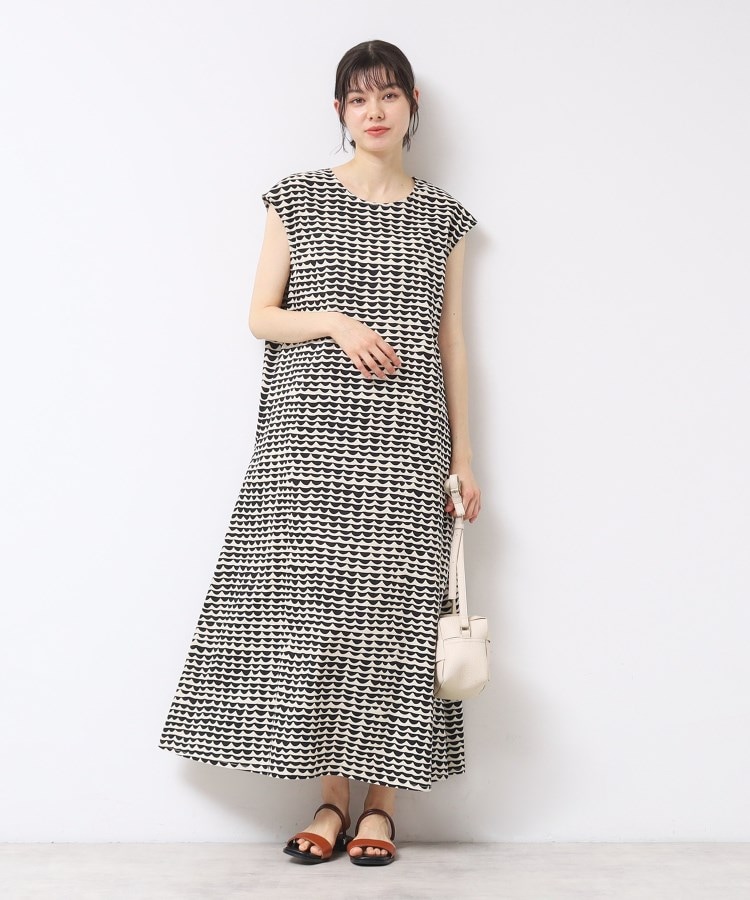デッサン(レディース)(Dessin(Ladies))の【洗える】ウエーブプリントコットンワンピース1