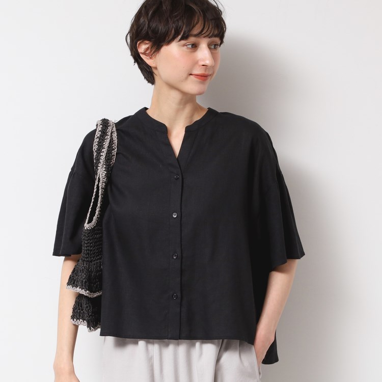 デッサン(レディース)(Dessin(Ladies))の【二の腕カバー・洗える】リネンブレンド袖切り替えブラウス シャツ・ブラウス