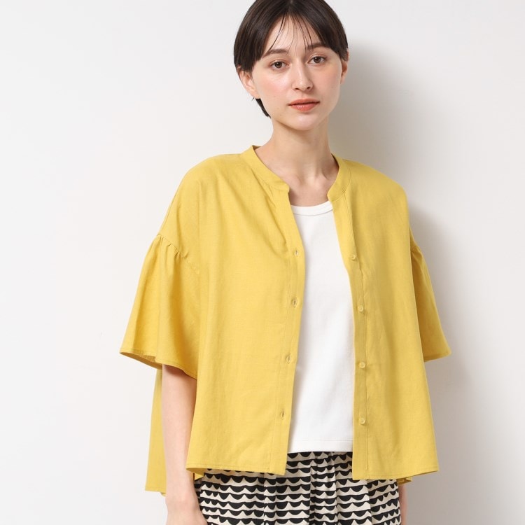 デッサン(レディース)(Dessin(Ladies))の【二の腕カバー・洗える】リネンブレンド袖切り替えブラウス シャツ・ブラウス