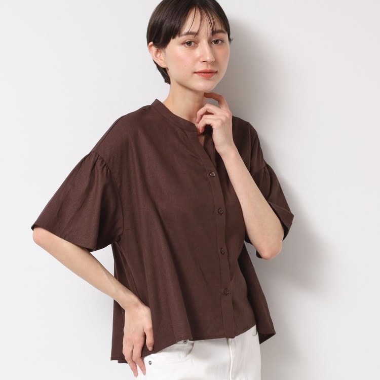 デッサン(レディース)(Dessin(Ladies))の【二の腕カバー・洗える】リネンブレンド袖切り替えブラウス シャツ・ブラウス