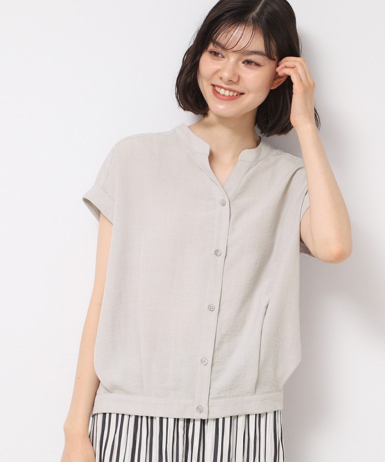 デッサン(レディース)(Dessin(Ladies))の【洗える】フレンチスリーブスキッパーシャツ（XS～L） ライトベージュ(051)
